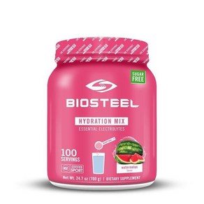 BioSteel 무설탕 하이드레이션 믹스 5가지 필수 전해질이 함유된 훌륭한 맛의 수분 공급 수박 맛 통 당 100회 분량, 700g, 1개