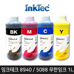 잉크테크 H8940-01LC 01LY 01LM H5088-01LB 1L 무한리필잉크, 1개, H8940-01LY(노랑)