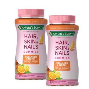 네이처스 바운티 헤어스킨네일 구미 비오틴 2500mcg 콜라겐 시트러스맛 Nature's Bounty Hair Skin Nails Biotin & Collagen Gummies