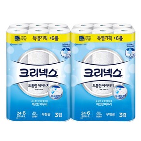 크리넥스 도톰한 에어터치 플러스 30롤, 27m, 2개
