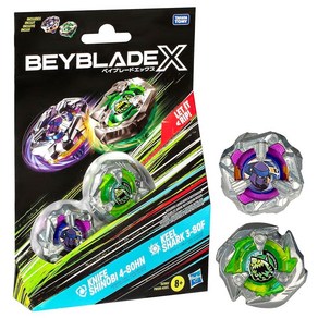 BEYBLADE X Knife Shinobi 480HN 및 용골 상어 380F 듀얼 팩 세트 오른쪽 회전 탑 2개 배틀링 장난감 1263616