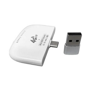 USB 어댑터가 있는 휴대용 4G LTE 라우터 무선 C 타입 모바일 라우터 여행용 홈 오피스 포켓 핫스팟 동글 모바일 와이파이, 1) WHITE, 1개