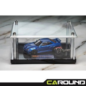 PGM x One Model 1:43 닛산 스카이라인 GT-R (R34) Z-Tune 블루 (풀오픈 다이캐스트), 일반(사각아크릴), 1개