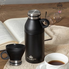 [슈퍼HOT][Royal Gafton] 로얄그래프톤 보온보냉 커피잔 텀블러 330ml (블랙), 단품, 1개