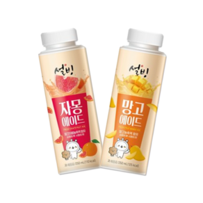 설빙 망고에이드 4개+자몽에이드 4개 250ml 총 8개/냉장무료배송