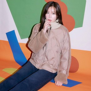 베스띠벨리 23F/W 니트 카라 구스 다운 퀄팅 점퍼 BHH2684BE