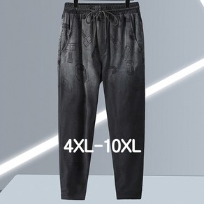 남자 빅사이즈 바지 4XL-10XL 캐쥬얼 탄력 스포츠 탄력 조거 팬