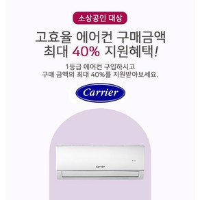 [소상공인 40% 지원]캐리어 인버터 벽걸이에어컨 6평(1등급): NRCA061CAWWSD/전국+기본설치+진공작업+커버:무료, CSV-A061LV