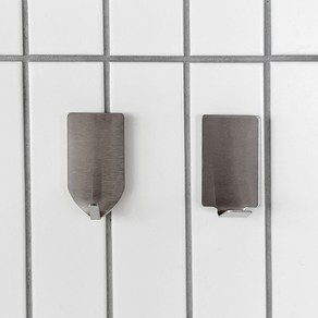뉴앤룩 304 스테인리스 무타공 후크 걸이 부착고리 2type, [304스텐] 사각브이 후크, 1개, 실버