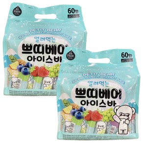 엘제이드 쁘띠베어 아이스바 35ml x 60개입, 2개, 2.1L