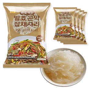 [No 불리고 삶고 굳거나 쉬지않는 100g당 19.7kcal] 빼빼곤약 발효곤약잡채사리 200g x 5팩, 5개