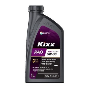 KIXX PAO A3/B4 5W30 가솔린 LPG 합성 엔진오일, 1L, 4개