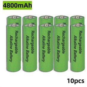 대용량 알카라인 충전식 배터리 1.5V AA AAA 3800mAh 4800mAh, 11) AA 10pcs