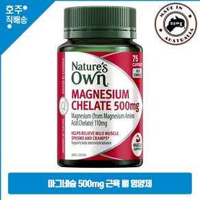 호주 직구 마그네슘 킬레이트 500mg 근육 뼈 영양제, 1개, 75정