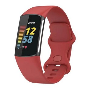 Fitbit Chage 실리콘 스트랩 공식 소프트 교체 손목 밴드 5 밴드 스포츠 팔찌 6 밴드 액세서리, [04] NJ ed, [01] Fo Fitbit Chage 5, [01] S, 50) 빨간 - Fo Fitbit Chage 5-L