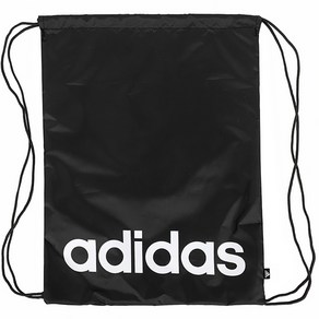 아디다스 LINEAR ESS GYMSACK 헬스 운동 러닝 신발 축구공 주머니 슈즈백 보조 가방, black, 1개