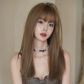 하이유니 네츄럴 스트레이트 펌 롱 헤어 통가발 71cm, 1개, 허니브라운