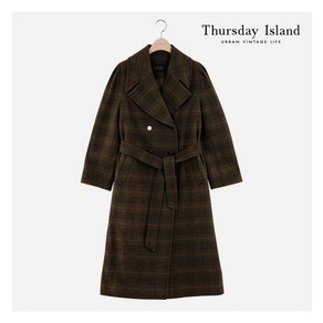 국내매장판 써스데이아일랜드 THURSDAYISLAND 더블여밈 체크 코트T219MCT902W 226280