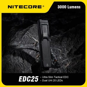 초박형 루멘 손전등 EDC25 빛 NITECORE 강한 3000, 1개