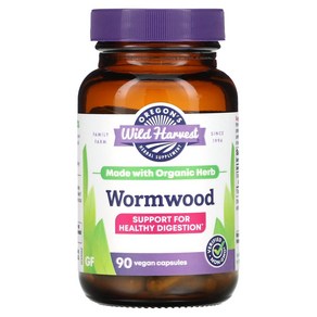 오레곤스와일드하베스트 웜우드 Womwood 약쑥 90 비건캡슐, 1개, 90정