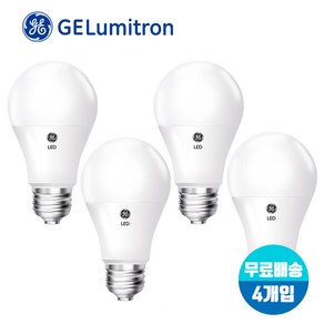 GE루미트론 삼파장 LED전구 백열등 4.5W9W12W15W 1등급 x 4개입, 전구색(노란빛), LED 9W, 4개