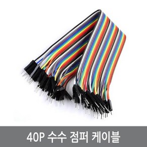 싸이피아 WJ6 40P 수수 점퍼케이블 20CM/M-M 아두이노 점퍼선, 1개