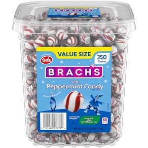 Bach's Bobs Sweet Stipes 소프트 페퍼민트 캔디 개별 포장 350개, 1.8kg, 1개, 1.8kg