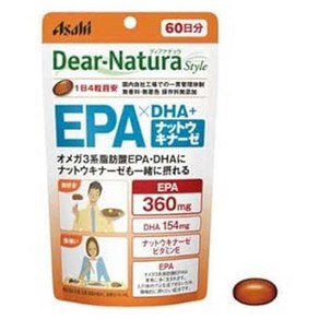 Asahi 디어 내츄라 스타일 EPA 360mg X DHA 154mg + 낫토키나아제 소프트젤, 1개