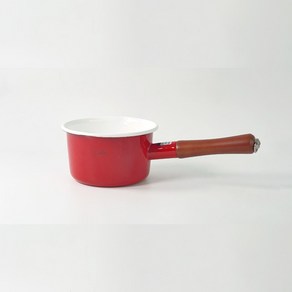 [EJIRY] 에지리 글래이지팟 법랑냄비 14cm 편수냄비 (밀크팬) 레드, 1개
