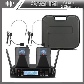 정시출고 SOM GLXD4 무대 공연 노래방 케이스 포함 600-699MHz UHF 전문 듀얼 헤드셋 마이크 시, 03 Lavalia