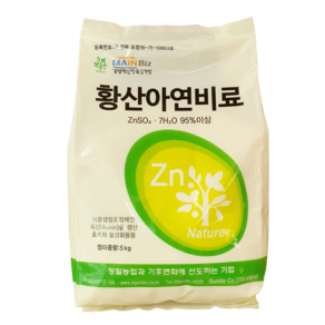 건도 황산아연 5kg 아연비료 수용성 엽록소 생합성 황반 간척지 염분 사은품 랜덤씨앗, 1개