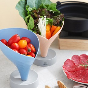 물빠짐 과일 야채 그릇 4color - 상추 채반 접시, 핑크