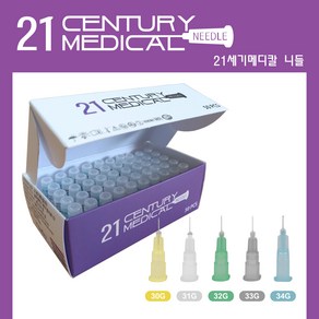 21세기메디칼 멸균주사침 34G, 4, 1개