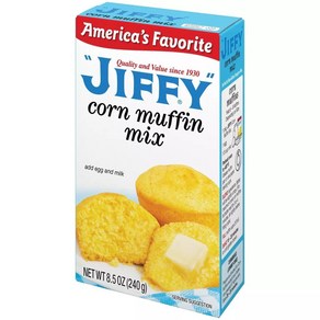 Jiffy Con Muffin Mix (2 pack) 지피 콘 머핀 믹스(2팩), Con_8.5 Ounce (Pack of 2), 2개, 240g