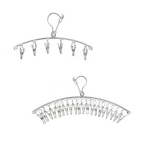 스텐 튼튼한 양말건조대 속옷 빨래집게 걸이, 10구, 1개, 실버