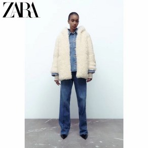 ZARA 자라 페이크 퍼 후드 자켓