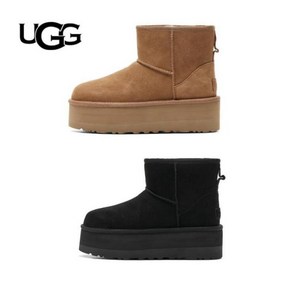 UGG 24FW 어그 여성 클래식 미니 플랫폼 부츠 체스트넛 블랙 1134991-CHE