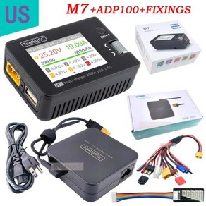 ToolkitRC M7 200W 10A DC 밸런스 충전기 1-6S Lipo 배터리용 전압 서보 검사기 ESC 테스터 리시버 포함 AD, 03 M7 ADP100 FIXINGS, 1개