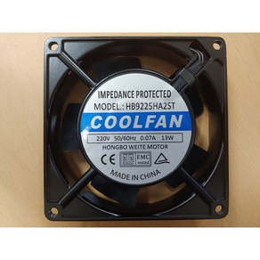 AC FAN MOTOR 팬 모터 A9225(HB9225) 92mm x 92mm x 25mm sleeve 슬리브 쿨러 쿨링팬 파츠봄, 1개