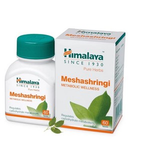 인도정품 히말라야 Himalaya 순수 허브 메샤쉬링기 Meshashingi 60정 혈당관리 도움, 1개