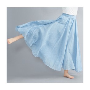 린넨 롱 밴딩 A라인 빅 스커트 SH802