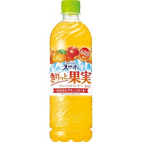 산토리 천연수 바삭한 과일 오렌지&망고 600ml×24개, 24개, 600ml