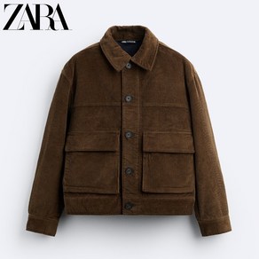 ZARA 자라 포켓 칼라넥 코듀로이 박시핏 점퍼 Z1112