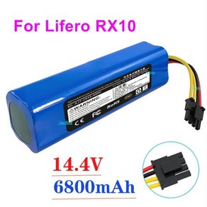 오리지널 충전식 리튬 이온 배터리 Lifeo 로봇 진공 청소기 RX10 팩 6800mAh 용량, 한개옵션1, 06 1pcs 6800mAh