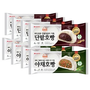 [빵공장 직송] 롯데베이커리 단팥/야채호빵 372g, 8개