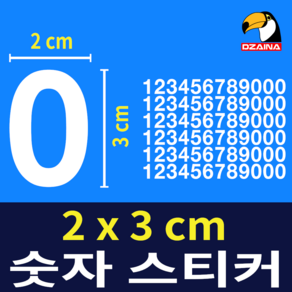 숫자스티커 작은숫자 메뉴판 가격표 락커 넘버링 스티커 숫자 번호 디자이나, A02, 빨간색, 반전방향(창문안쪽붙임)