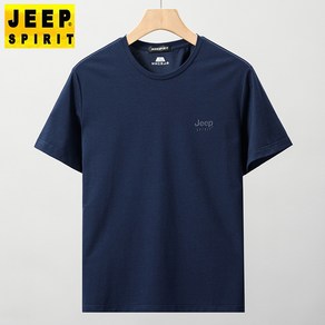 JEEP SPIRIT 지프 스피릿 반팔티 남자 여름 라운드넥 캐주얼 솔리드 반팔 컬러 탑 반티 라운드넥 모달 티셔츠 얇은 느슨한 통기성 남성 티셔츠 2063