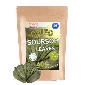 Hida Beauty Sousop Gaviola Whole Died Pue Leaves Cut Stalk Hoja De Guanabana fo tea O, 1개, 40g