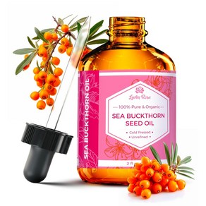 Leven Rose Sea Buckthon Seed Oil 바다 갈매 나무속 씨 오일 60ml 유기농 냉압착 노화 방지 여드름 건성 피부 오메가7 비정제 모발 피부 손톱 스킨케어, 1개