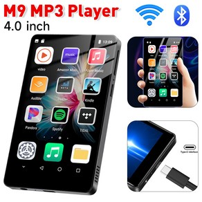 MP3플레이어 M9 40 인치 MP3 플레이어 안드로이드 81 풀 터치스크린 블루투스 50 와이파이 워크맨 MP4 FM 라디오 음악, 1)2 and 16GB